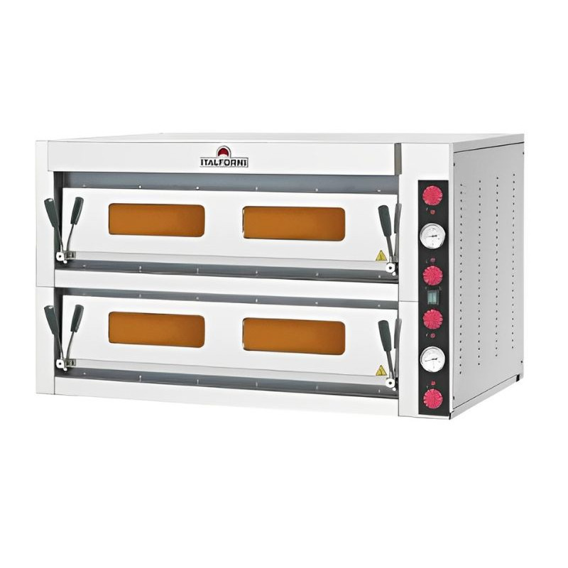 Italforni - Four à pizza avec commandes mécaniques - Série TK - 2 chambres - 12 pizzas - Profondeur 940 mm