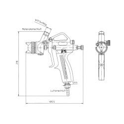 PISTOLET DE PULVÉRISATION CHAUFFANT NAPPAGE - MANUEL - D1,8 MM - 500 ML - ALUMINIUM - PAR GRAVITÉ - HS-3C-GO-XF6