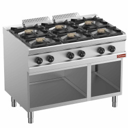 DIAMOND - Fourneau gaz 6 feux vifs sur armoire ouverte neutre GN 2/1