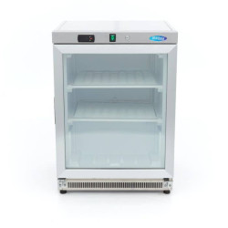 MAXIMA - Congélateur -22/-18°C - 200 L - acier inoxydable - avec porte en verre