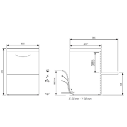 Elettrobar - Lave-vaisselle 15  litres - Panier 500 x 500 mm - RIVER