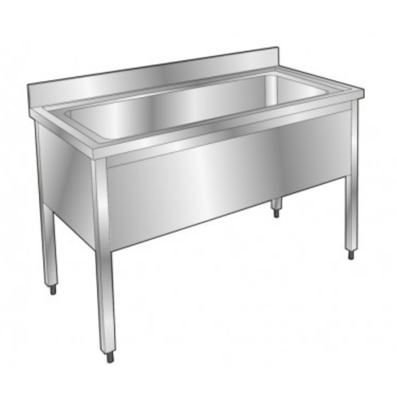 NOSEM - Plonge pâtissière inox - 1 bac - Profondeur 700 mm - Longueur 1600 mm - Sans étagère