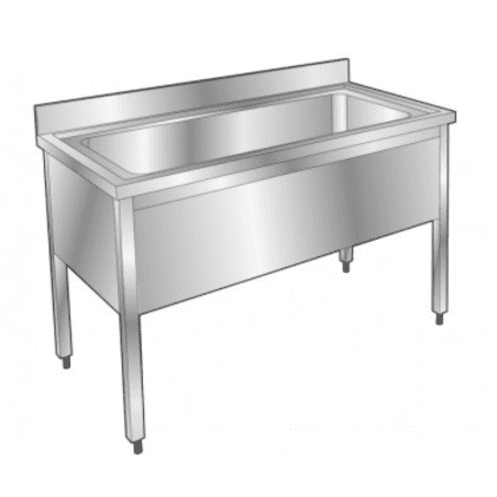 NOSEM - Plonge pâtissière inox - 1 bac - Profondeur 700 mm - Longueur 1600 mm - Sans étagère