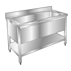 NOSEM - Plonge pâtissière inox - 1 bac - Profondeur 700 mm - Longueur 1200 mm - Avec étagère - PGGN12ET