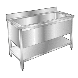 NOSEM - Plonge pâtissière inox - 1 bac - Profondeur 700 mm - Longueur 1600 mm - Avec étagère - PGGN16ET
