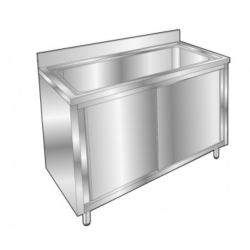 NOSEM - Plonge pâtissière inox - 1 bac - Profondeur 700 mm - Longueur 1000 mm - Placard fermé - PGGN10PT
