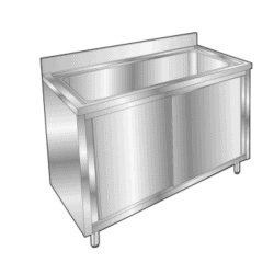NOSEM - Plonge pâtissière inox - 1 bac - Profondeur 700 mm - Longueur 1200 mm - Placard fermé - PGGN12PT