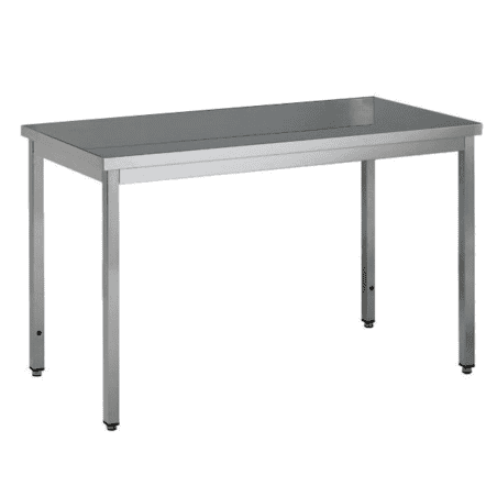 NOSEM - Table centrale inox profondeur 600 mm - Sans étagère - Longueur 1600 mm - TC616T