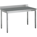 NOSEM - Table adossée inox profondeur 600 mm - Longueur 1600 mm - Sans étagère - TA616T