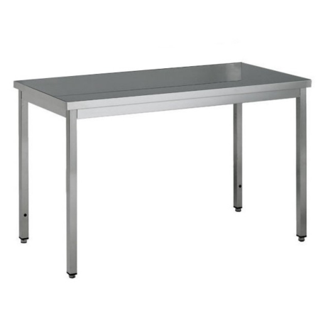 NOSEM - Table centrale inox profondeur 700 mm - Longueur 1200 mm - Sans étagère - TC712T