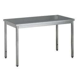 NOSEM - Table centrale inox profondeur 700 mm - Longueur 1400 mm - Sans étagère - TC714T