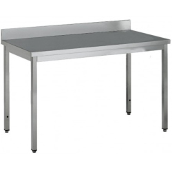 NOSEM - Table adossée inox profondeur 700 mm - Longueur 800 mm - Sans étagère - TA708T