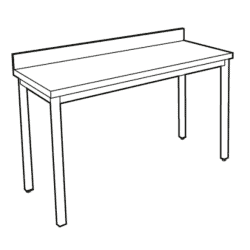 NOSEM - Table adossée inox profondeur 700 mm - Longueur 1200 mm - Sans étagère - TA712T