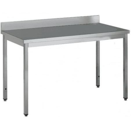 NOSEM - Table adossée inox profondeur 700 mm - Longueur 1200 mm - Sans étagère - TA712T