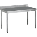NOSEM - Table adossée inox profondeur 700 mm - Longueur 1400 mm - Sans étagère - TA714T