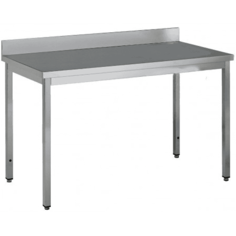 NOSEM - Table adossée inox profondeur 700 mm - Longueur 1400 mm - Sans étagère - TA714T