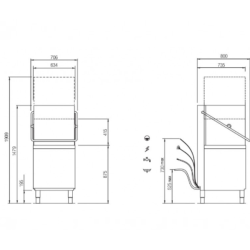 COLGED - Lave-verres - 8 litres - Panier 400 x 400 mm - TOPTECH