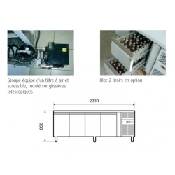 Desserte réfrigérée positive 511 L - 4 portes