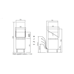 Elettrobar - Lave-vaisselle à capot 22 litres - Panier 500 x 600 mm - NIAGARA