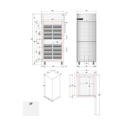 Armoire à glaces -25°/-10°C - 700L  à air - 2 portillons fermée NEOS