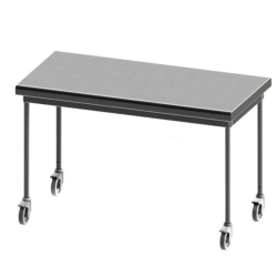 Table démontable L60/70/80 cm centrale ou dosseret sur roulettes ou vérins