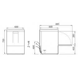 Lave-verres/vaisselle - 15 litres - Panier 500 x 500 mm - Avec adoucisseur - TOP520AT - TOPTECH - COLGED