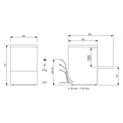 Lave-verres - 15 litres - NEOTECH V1 - Panier 500 x 500 mm - Avec pompe de vidange - Sans adoucisseur - NEO500PV1 - COLGED