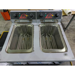 Déstockage - Friteuse électrique à poser - 400 V - Super puissante - 2 x 9 Litres