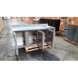 Table réfrigérée positive MASTER avec plan de travail adossé - Groupe logé - 3 portes - 440 litres