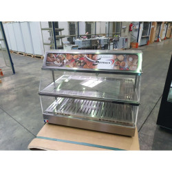 Déstockage - Vitrine chauffante avec bloc lumineux - GN 1/1 - 2 niveaux - 230 V - N62