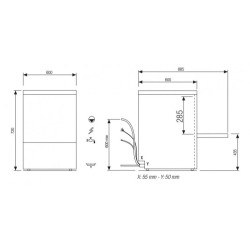 Lave-vaisselle - 20 litres - STEELTECH DG - Panier 500 x 500 mm - Avec pompe de vidange - STEEL361DGPV - COLGED