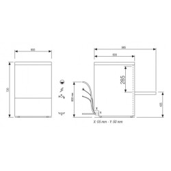 Lave-vaisselle - 20 litres - STEELTECH V1 - Panier 500 x 500 - Avec pompe de vidange - Sans adoucisseur - STEEL360PV1- COLGED