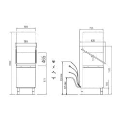 Lave-vaisselle à capot - 30 litres - Panier 500 x 600 mm - NEO803LV1 - COLGED