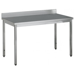 Table adossée inox profondeur 700 mm - Longueur 1400 mm - Sans étagère - TA714T