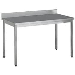 Table adossée inox profondeur 600 mm - Longueur 1600 mm - Sans étagère - TA616T