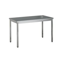 Table centrale inox profondeur 600 mm - Sans étagère - Longueur 1600 mm - TC616T