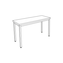 Table centrale inox profondeur 600 mm - Sans étagère - Longueur 1600 mm - TC616T