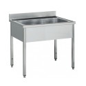 Plonge pâtissière inox - 1 bac - Profondeur 700 mm - Longueur 1000 mm - Sans étagère - PGGN10T
