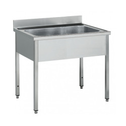 Plonge pâtissière inox - 1 bac - Profondeur 700 mm - Longueur 1000 mm - Sans étagère - PGGN10T