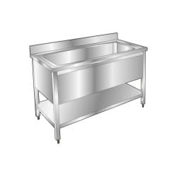 NOSEM - Plonge pâtissière inox - 1 bac - Profondeur 700 mm - Longueur 1000 mm - Avec étagère