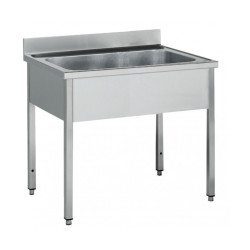 Plonge pâtissière inox - 1 bac - Profondeur 700 mm - Longueur 1400 mm - Sans étagère - PGGN14T