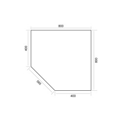 Armoire suspendue en coin - 1 porte battante - Hauteur 600 mm - AMC400T - Nosem
