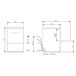 Elettrobar - RIVER - Lave-verres/vaisselle - Panier 500 x 500 mm - RIVER252V1