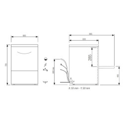 Elettrobar - Lave-verres/vaisselle commutable en 230 v - Panier 500 x 500 mm - NIAG251MV1