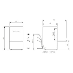 Elettrobar - FAST - Lave-verres avec affichage digital - Panier 350 x 350 mm - FAST135DG