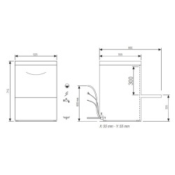 Elettrobar - FAST - Lave-verres/vaisselle avec affichage digital - Panier 450 x 450 mm - FAST145DG