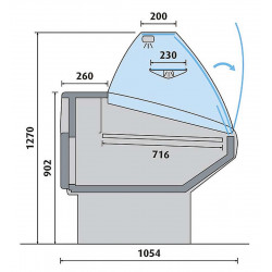 VITRAGE BOMBÉ - 2 PORTES - SURFACE 1.4 M2 - FROID STATIQUE