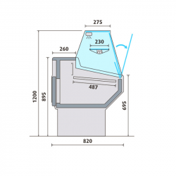 AFI - Vitrine multi-services de comptoir + 3°C/+ 6°C - P. 82 cm - VITRAGE DROIT - L. 104 à L.250  cm - FROID STATIQUE