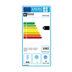 Refroidisseur de bouteilles, acier inox, 2 portes, 375 Lt.