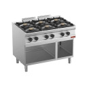 DIAMOND - Fourneau gaz 6 feux vifs sur armoire ouverte neutre GN 2/1